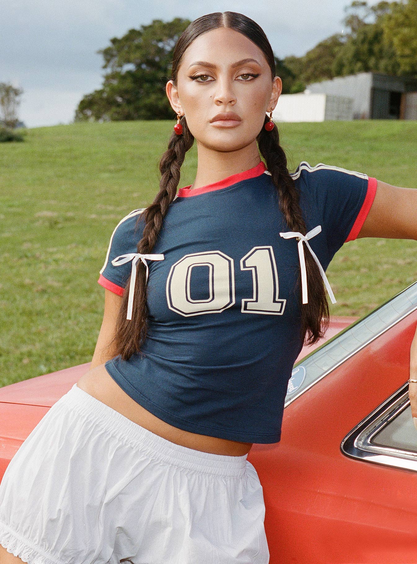 product Princess Polly Short Sleeves Crew Neck  Salda Tee Navy