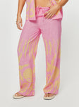 Princess Polly high-rise  Sollene Pants Pink/yellow