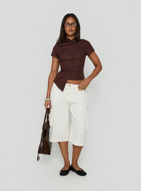 Hudsen Longline Cargo Shorts Cream