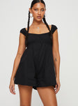 Romper Cap sleeve, scooped neckline, elasticated cross back straps