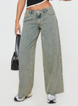 Princess Polly Mid Rise  Jaycee Low Rise Wide Leg Jeans Antique Wash