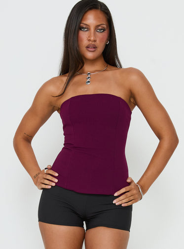 strapless open back dress Purple Party Top Sleeveless Crop Scarf Hem Sparkly main image 0