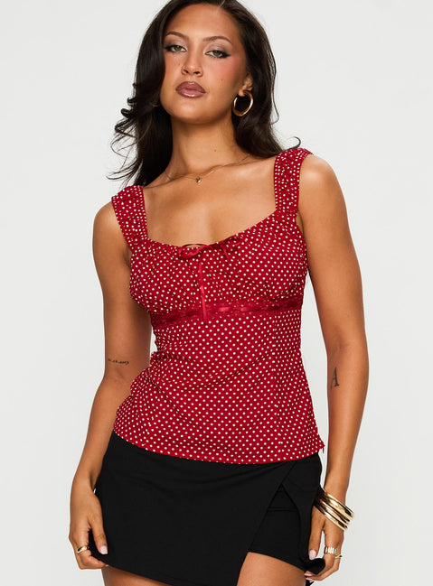 Garconne Top Red Polka