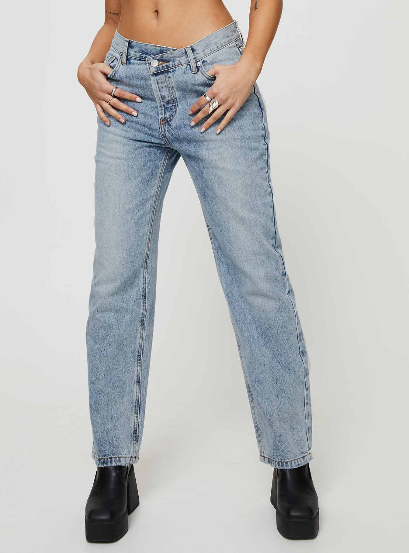 Asymmetrical jean hot sale