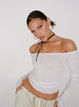 product Princess Polly Full Sleeves Asymmetric Neckline  Taroona Off The Shoulder Top Ivory