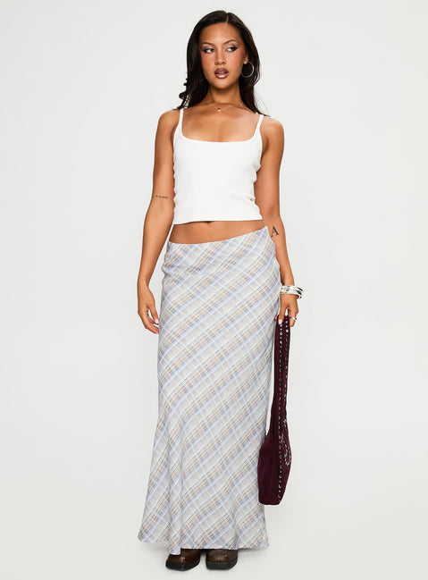   front view of model wearing Princess Polly Quianna Maxi Skirt Multi Maxi 