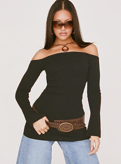 product Princess Polly Asymmetric Neckline  Parisa Long Sleeve Mini Dress Black