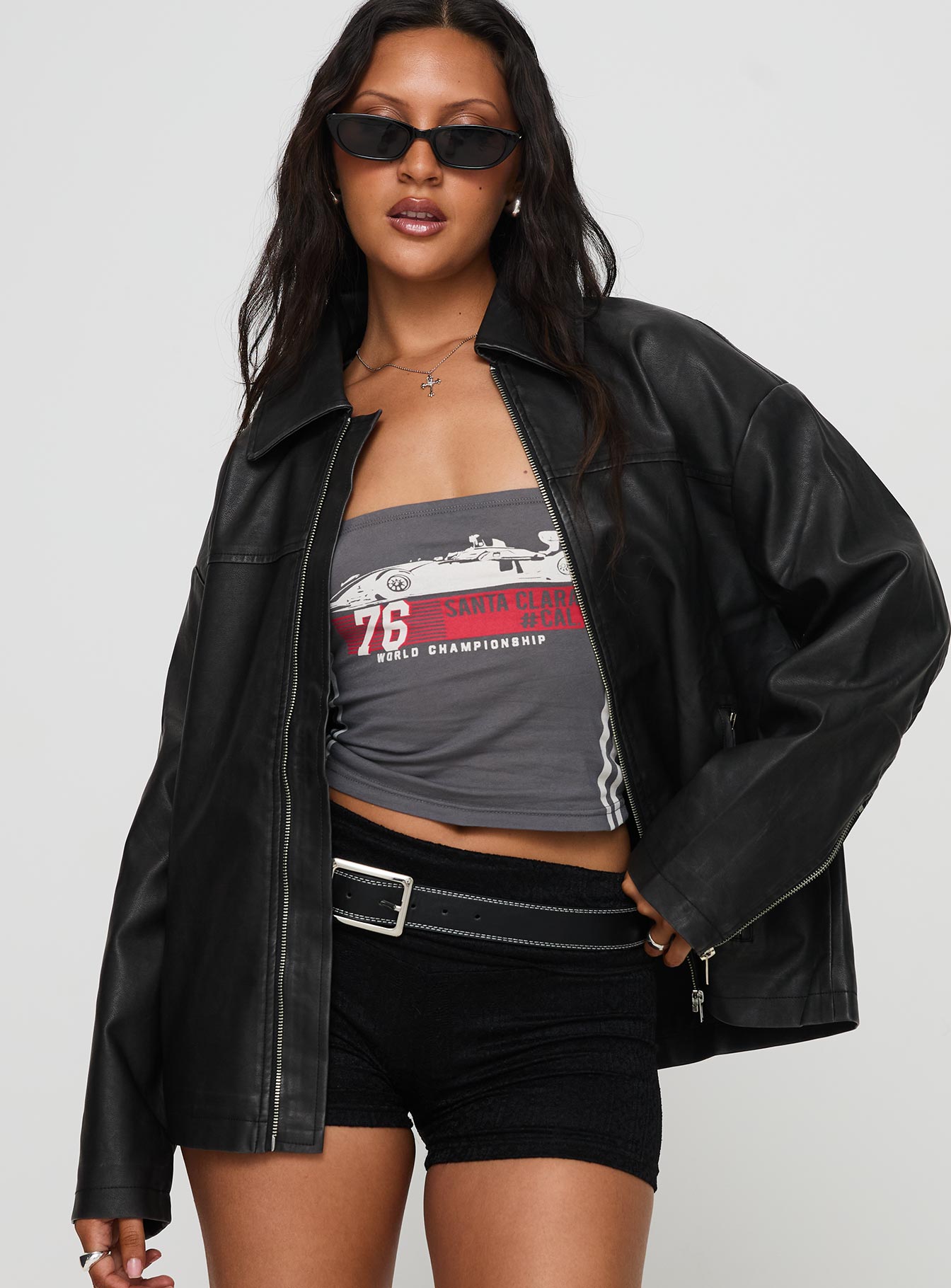 Napoleon Faux Leather Jacket Black | Princess Polly