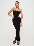 Princess Polly Square Neck  Olia Maxi Dress Black