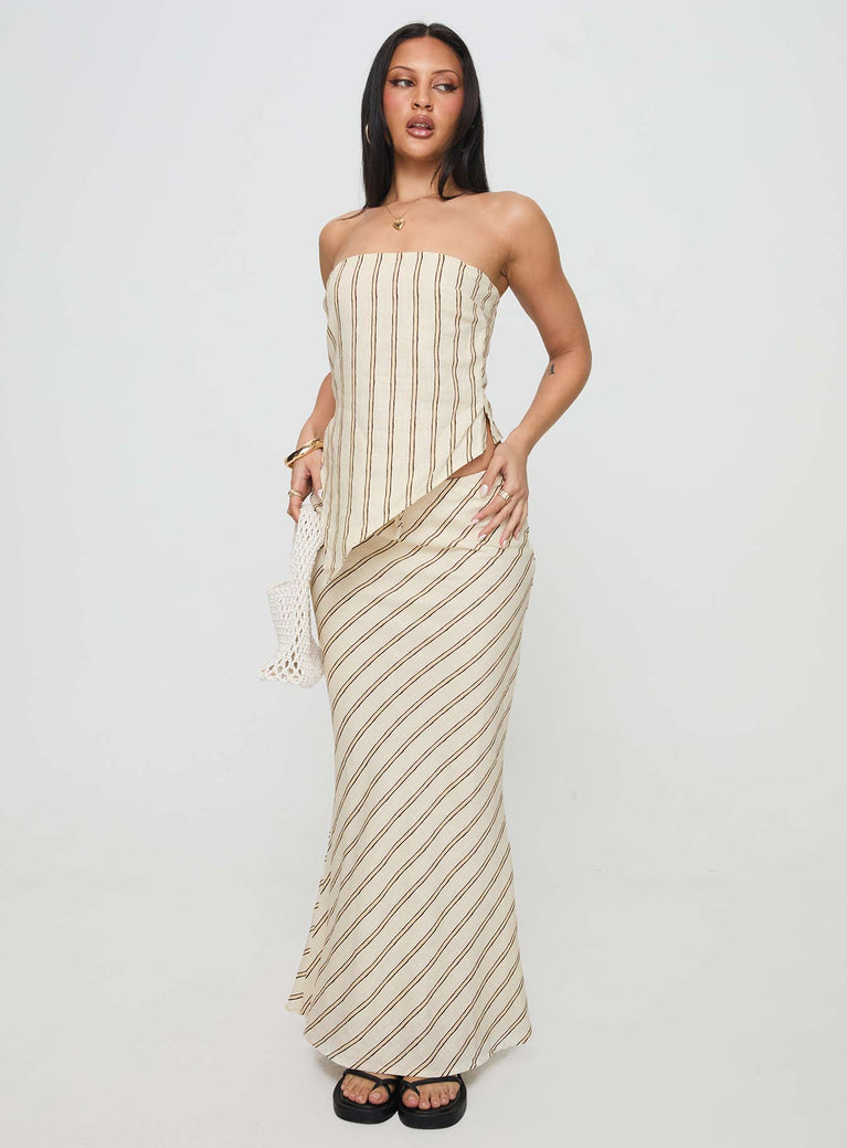 Mercer Linen Blend Maxi Skirt Cream