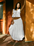 Cherry On Top Maxi Skirt White Maxi 