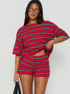 Settle Down Shorts Red Stripe