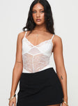 Bodysuit Adjustable shoulder straps, lace detailing, invisible zip fastening down back, cheeky style bottom, press clip fastening Good stretch, partially lined