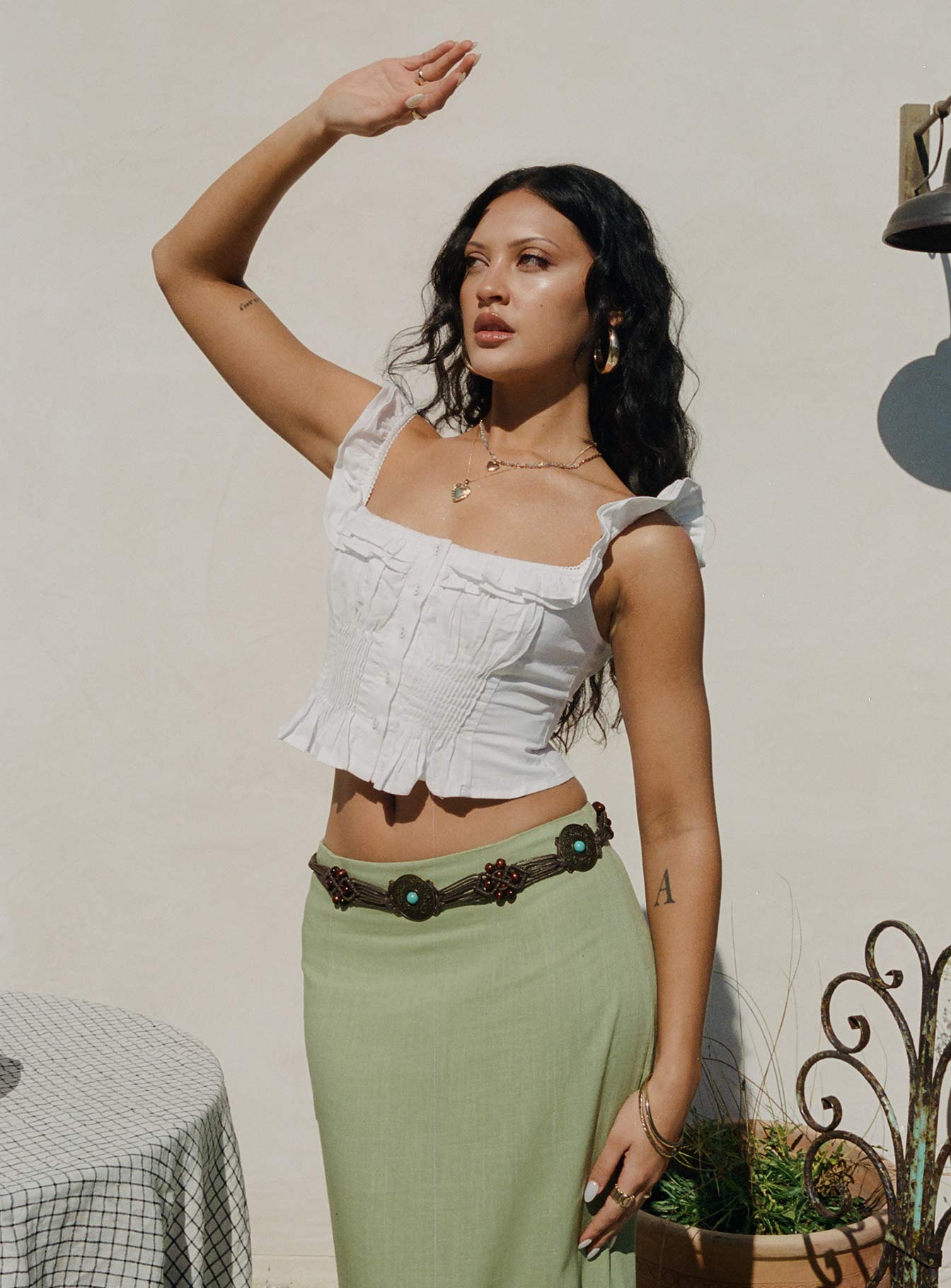 Isadoria Frill Top White | Princess Polly