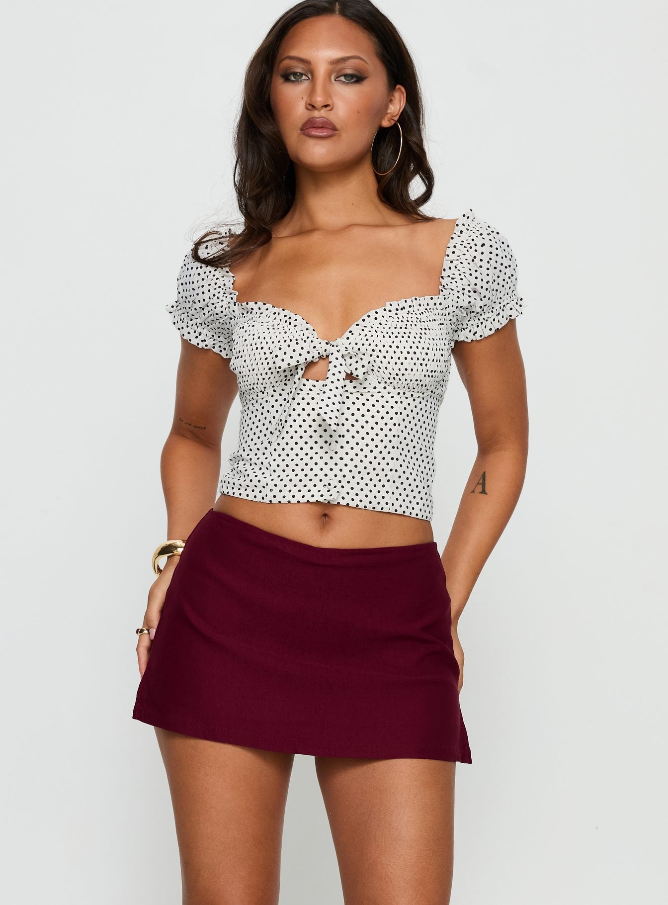 Can't Sleep Skort Burgundy