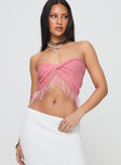 Kovac Reversible Fringe Tube Top Pink