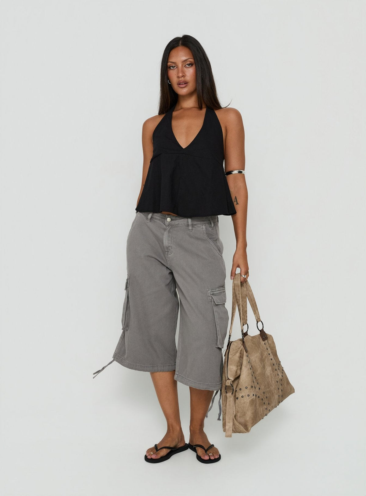 Hudsen Longline Cargo Shorts Anthrazit