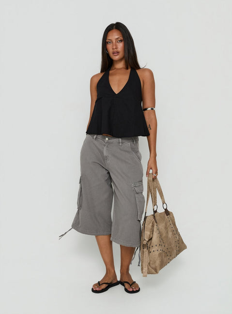 Hudsen Longline Cargo Shorts Anthrazit