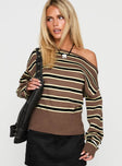 Jalira Jumper Brown Stripe