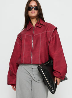 Vista Bomber Jacket Crimson