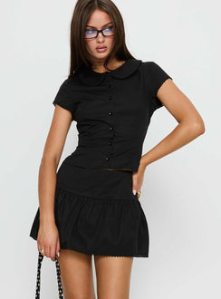 Sweet Treat Button Up Set Black
