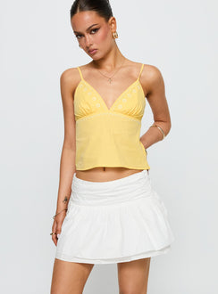   front view of model wearing Princess Polly Written In The Stars Mini Skirt White Mini Skirts 