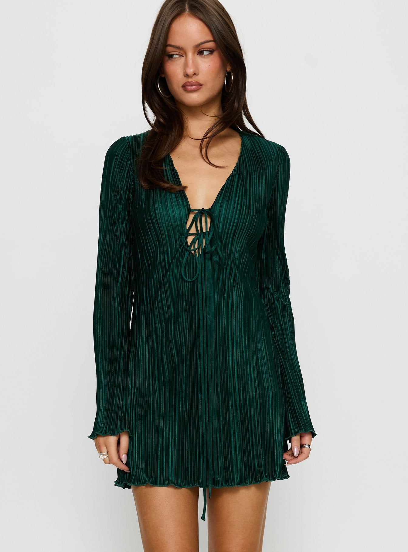 long sleeve cowl neck dresses Ruched Long Sleeve Cowl Neck Gown