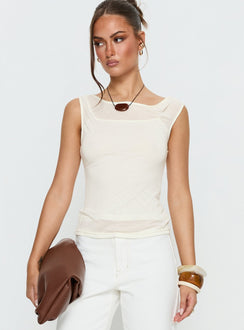 Skaia Layered Sheer Top Cream