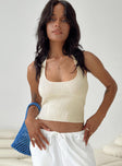 product Princess Polly Sleeveless Square Neck  Mahira Knit Top Ivory