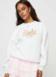 Roped In Crew Neck Sweatshirt White Princess Polly  Cropped 