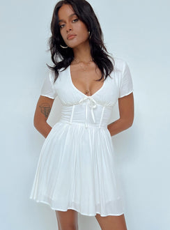product Princess Polly Crew Neck  Pasque Mini Dress White