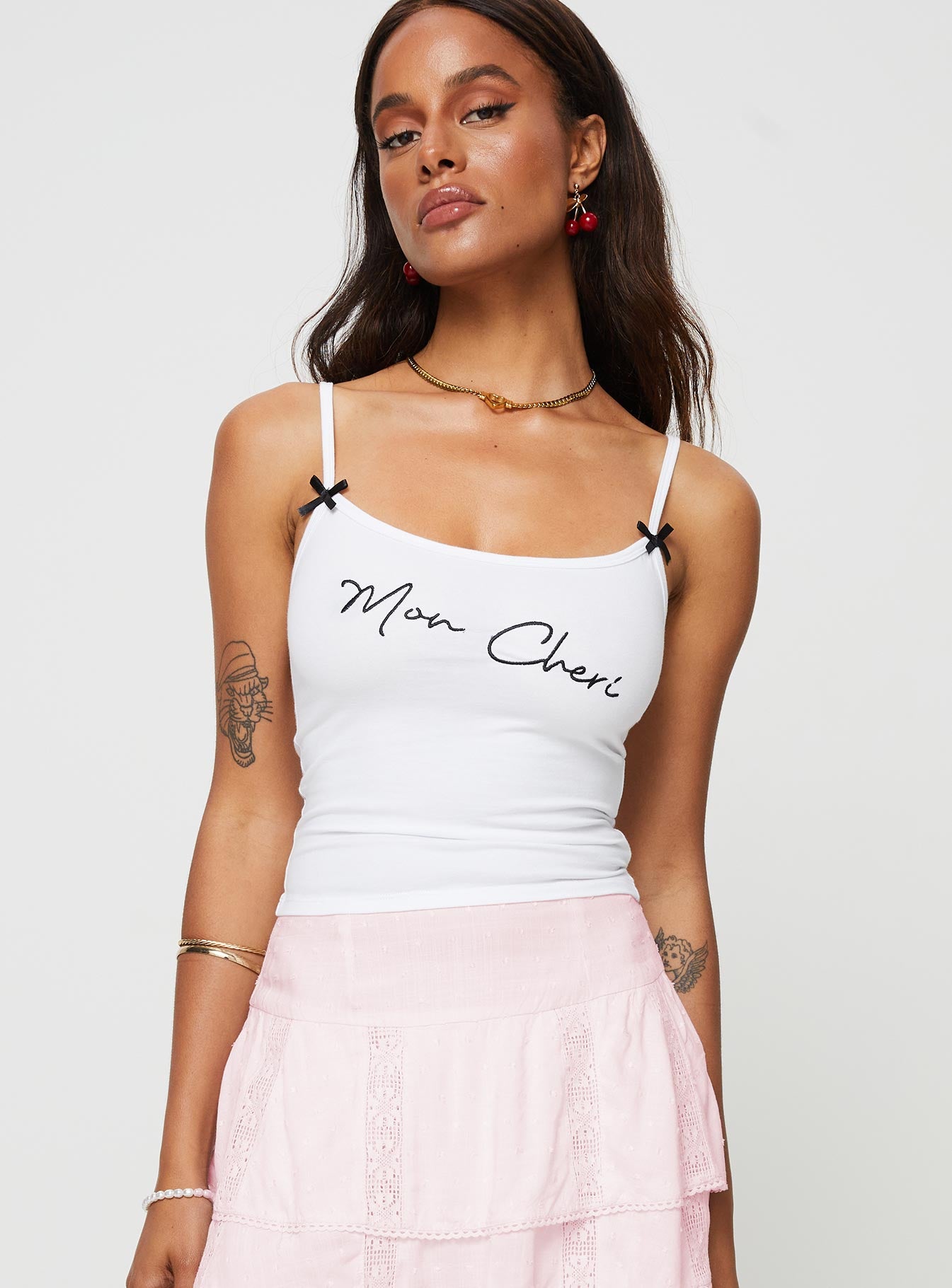 product Princess Polly Sleeveless Square Neck  Isa Top White