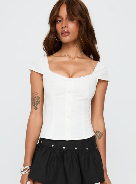 Transcendence Button Up Top White