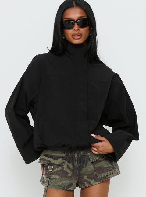 Shoreline Windbreaker Jacke Schwarz