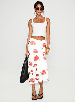   front view of model wearing Princess Polly Sun Soaked Midi Skirt Multi Midi Skirts 
