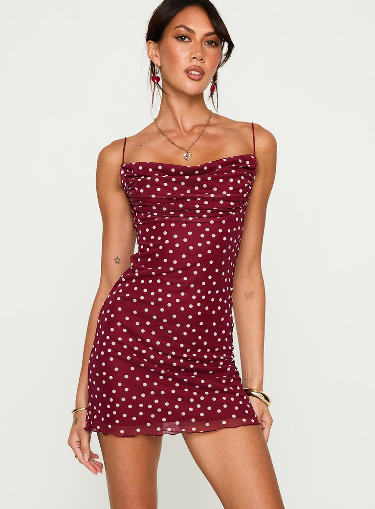 Sugar Mini Dress Red Polka