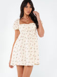 Princess Polly Sweetheart Neckline  Let's Dance Mini Dress White / Floral