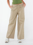 product Princess Polly High Waisted Pants  Erilyn Drawstring Pants Beige