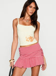 Bumblebee Ruched Mini Skirt Pink Stripe