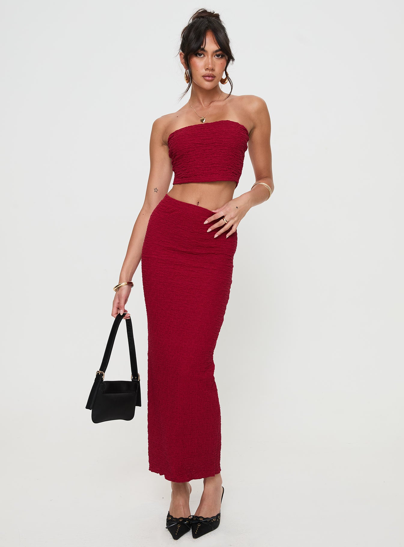 Burgundy two piece set hotsell