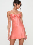 Princess Polly Sweetheart Neckline  Monument Mini Dress Pink