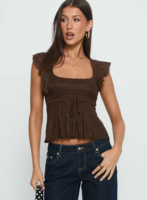 Auroraah Frill Top Chocolate