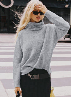 product Oswin Turtleneck Sweater Grey Princess Polly  Long 