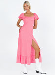 product Princess Polly Asymmetric Neckline  Zella Midi Dress Pink