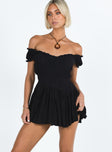 Princess Polly Square Neck  Anastasiya Mini Dress Black