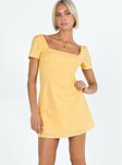 product Princess Polly Square Neck  Hastings Mini Dress Yellow