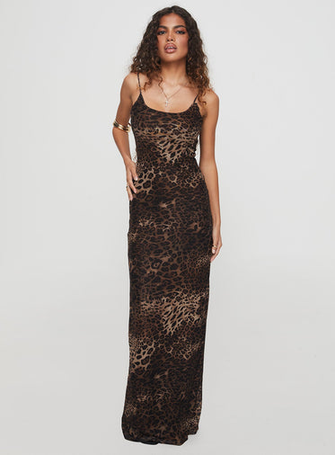Leopard Print Maxi Dresses