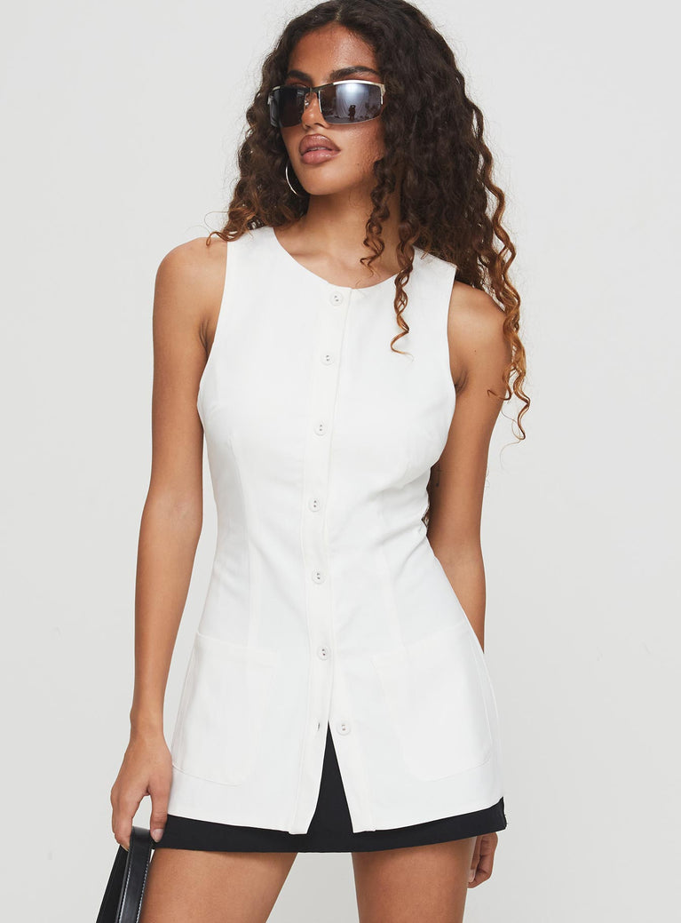 Mystick Vest Top White