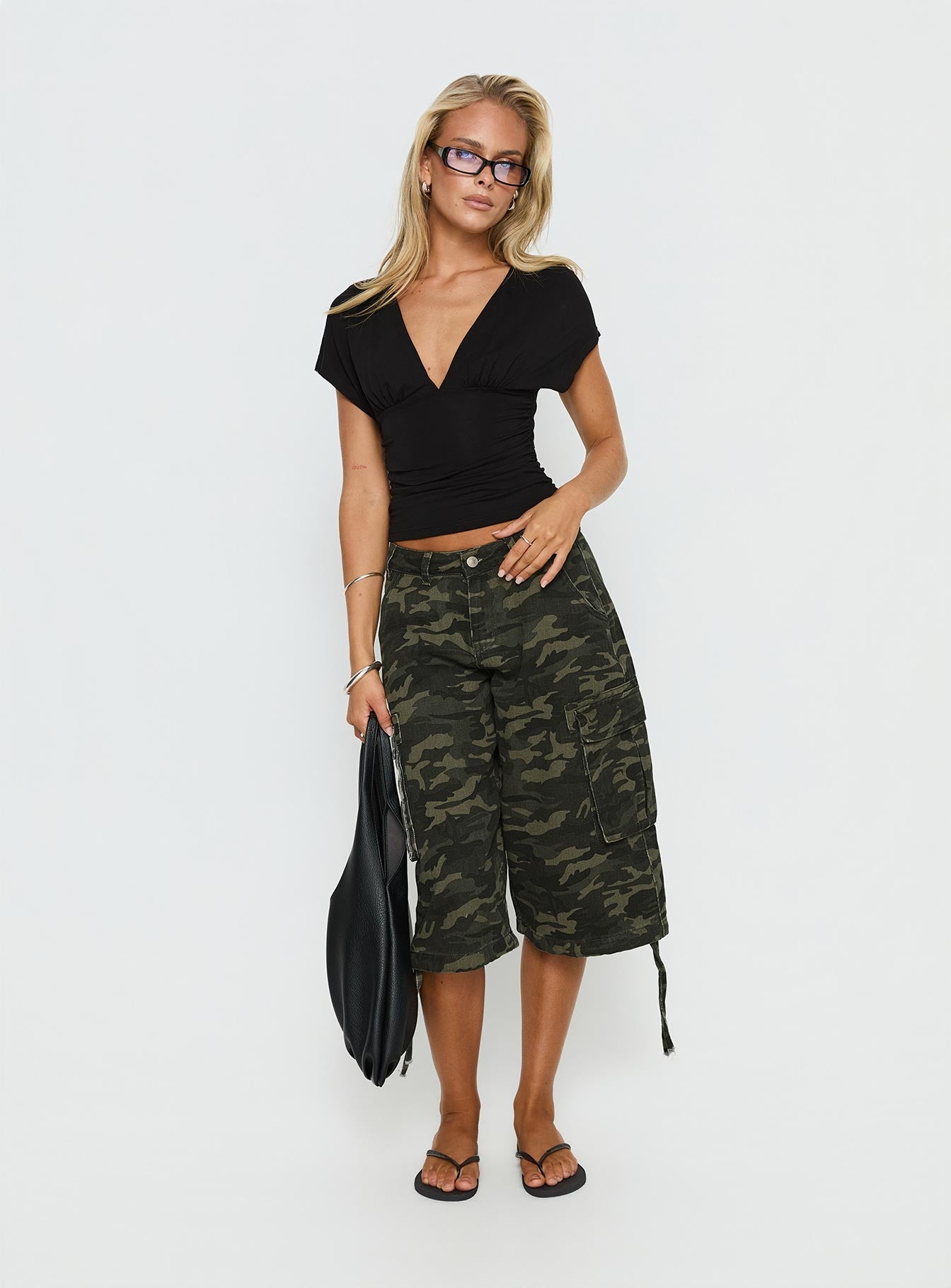 Hudsen Longline Cargo Shorts Camo