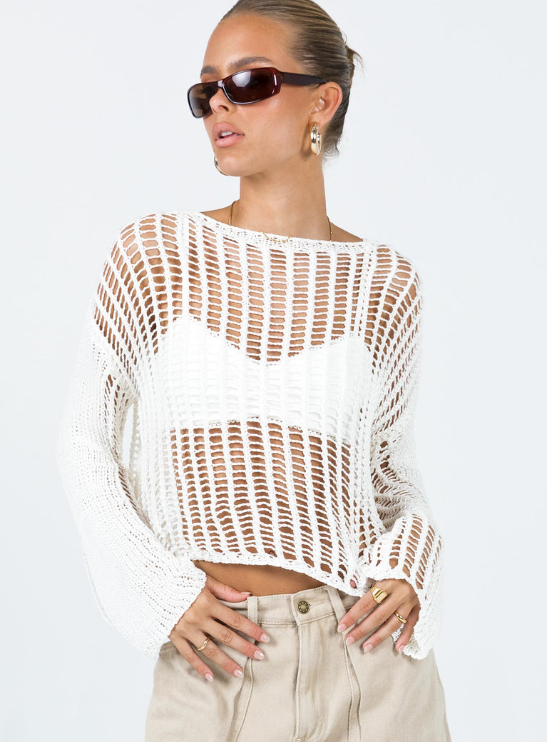 The Kennedy Sweater White Lower Impact Princess Polly  long 